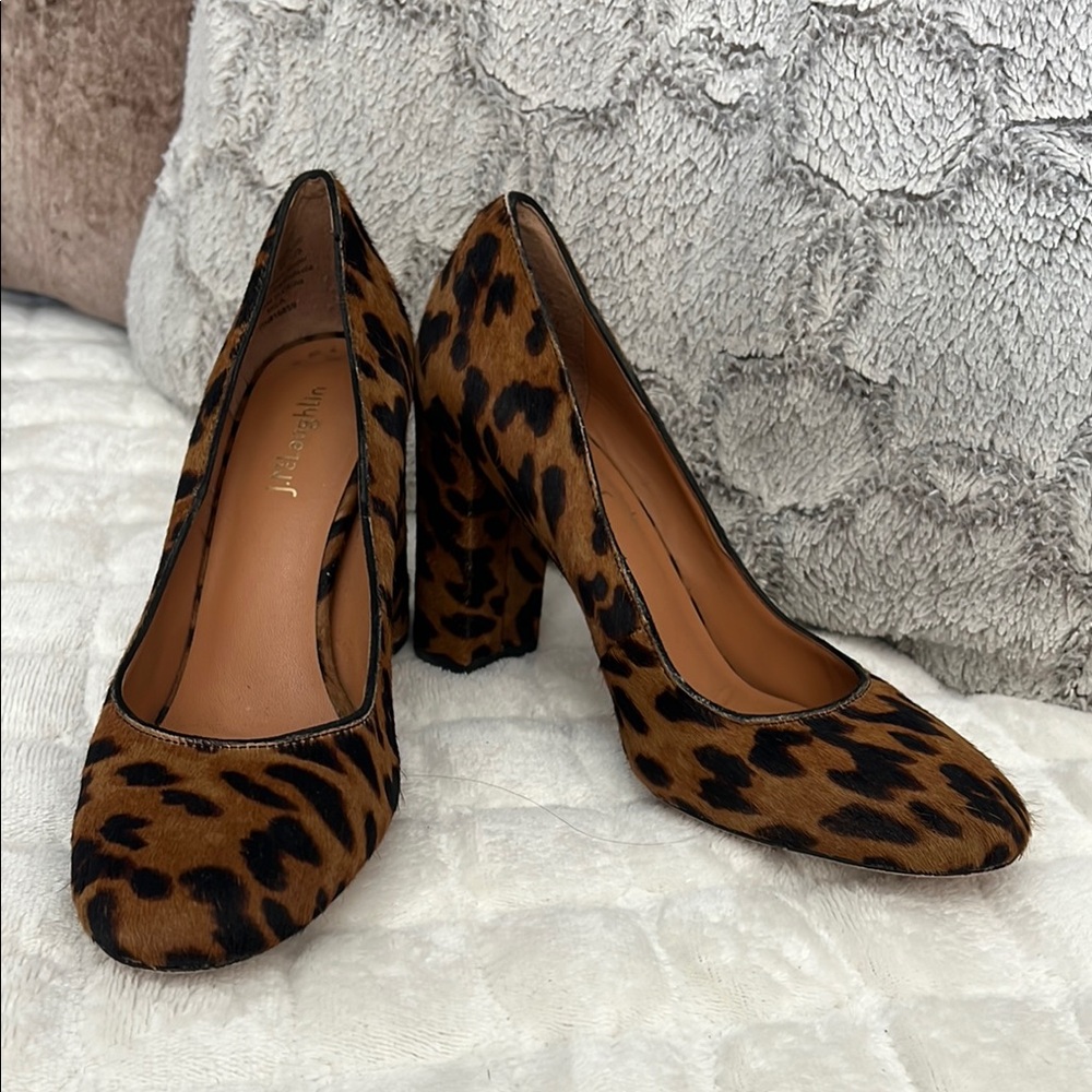 Leopard Print Block Heel Pumps